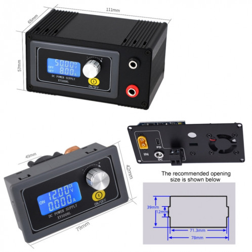 Alimentation abaisseur de batterie au lithium à commande numérique 50V8A DC, modèle: XY5008L avec étui SH20021906-06