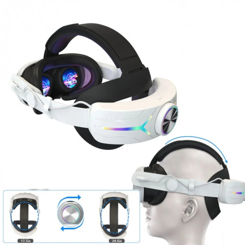 Pour Meta Quest 3 USB rechargeable RVB effet d'éclairage casque pliable réglable (noir) SH901C364-08