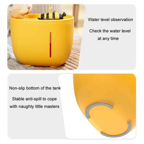Distributeur d'eau pour animaux de compagnie 2L Bee, sèche-eau filtrée à circulation intelligente pour chats, modèle: prise directe USB SH12011132-010