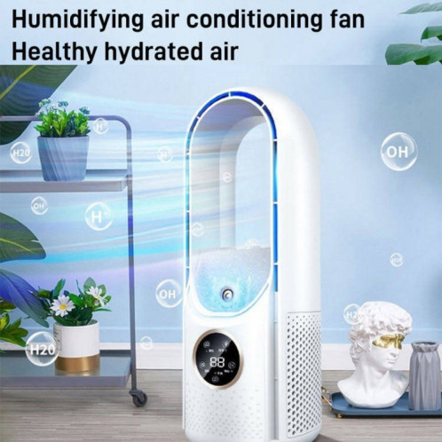 Ventilateur électrique d'humidification sans lame de bureau, six vitesses réglables avec fonction de synchronisation de la lumière LED (bleu) SH001B122-011