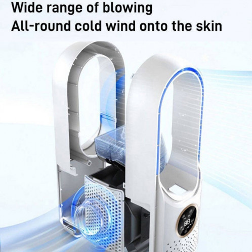 Ventilateur électrique d'humidification sans lame de bureau, six vitesses réglables avec fonction de synchronisation de la lumière LED (bleu) SH001B122-011
