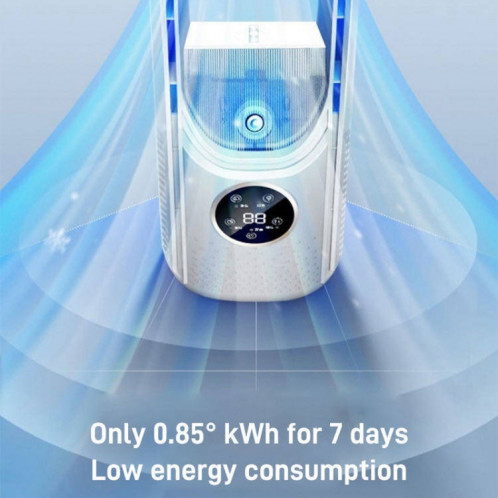 Ventilateur électrique d'humidification sans lame de bureau, six vitesses réglables avec fonction de synchronisation de la lumière LED (bleu) SH001B122-011