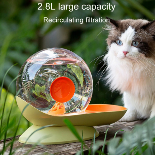 Distributeur d'eau filtrée à circulation automatique de fontaine d'eau pour animaux de compagnie d'escargot de 2,8 L (bleu) SH101C828-010