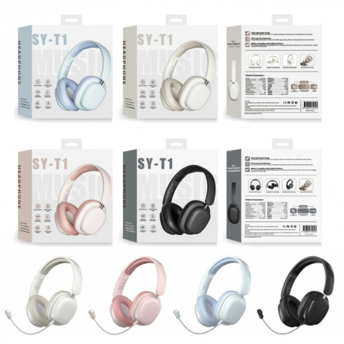 Casque sans fil SOYTO SY-T1 Casque de jeu Bluetooth avec microphone Plug Play (noir) SS501B1042-016