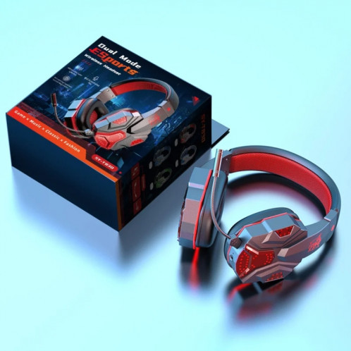 SOYTO SY-T830 casque de jeu d'ordinateur sans fil universel Bluetooth e-sports blé casque de téléphone portable (noir rouge) SS701B497-014