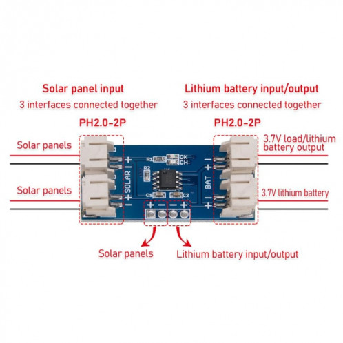 Module de recharge automatique de batterie au lithium du panneau de charge solaire 4.4-6V SH4356571-05