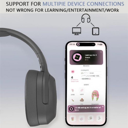 SOYTO P2963 Casque sans fil Bluetooth Réduction du bruit Casque de jeu pour téléphone portable (Gris) SS601B542-013