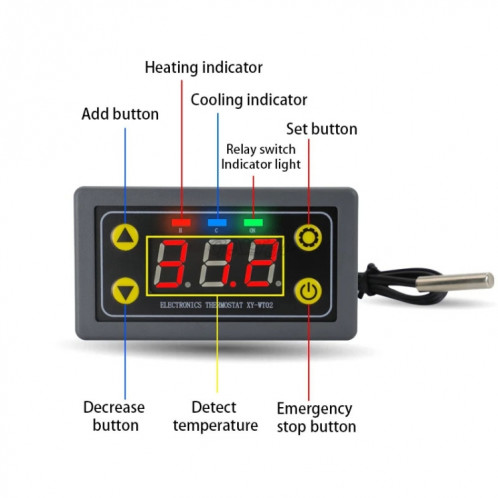Module de commutateur de commande de thermostat à distance de téléphone portable sans fil WIFI, modèle : affichage à tube numérique SH9502558-04