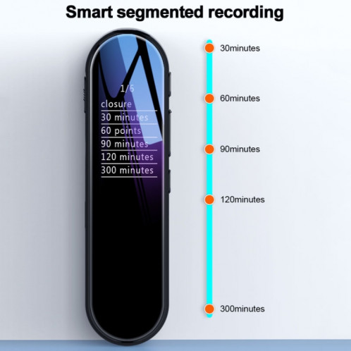 Q53 Enregistreur vocal avec minuterie de veille ultra longue Dispositif d'enregistrement à suppression de bruit HD, taille: 32 Go (noir) SH305A1644-011