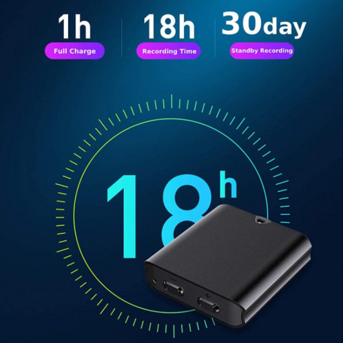 Enregistreur vocal magnétique à suppression de bruit Q63 HD Stylo d'enregistrement intelligent portable à activation vocale, capacité: 8 Go (noir) SH902A543-09