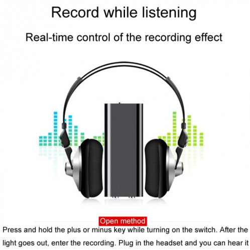Enregistreur vocal intelligent Q25 avec écran HD antibruit Clip arrière Voice Reporter, taille: 8 Go (noir) SH702A807-011