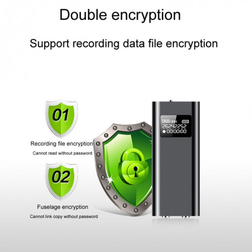 Enregistreur vocal intelligent Q25 avec écran HD antibruit Clip arrière Voice Reporter, taille: 8 Go (noir) SH702A807-011