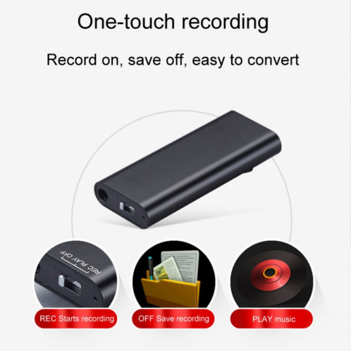 Enregistreur vocal intelligent Q25 avec écran HD antibruit Clip arrière Voice Reporter, taille: 16 Go (noir) SH703A535-011