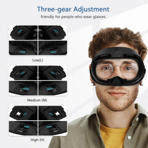 AMVR Q3FC1 pour masque Meta Quest3, matériau en cuir respirant en soie glacée (masque + 1 soie glacée) SA801A676-015