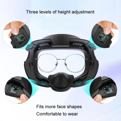 AMVR Q3FC1 pour masque Meta Quest3, matériau en cuir respirant en soie glacée (masque + 1 soie glacée) SA801A676-015