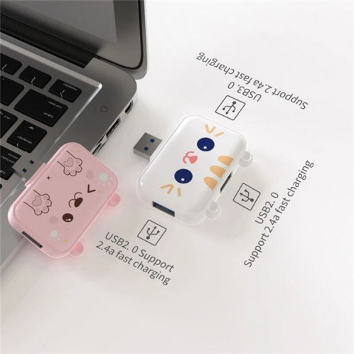 Station d'accueil 3 en 1 Type-C Hub USB pour Station d'accueil IPad/téléphone, Port : 3H HDMI+PD+USB3.0 rose SH8304733-014