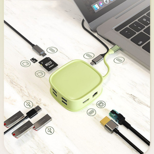 Station d'accueil BS10H 10 en 1 Type-C Hub USB multifonction Port Ethernet 100 Go (bleu) SH301C1347-013