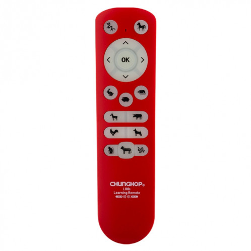 CHUNGHOP Douze Boutons Animaux du Zodiaque Télécommande Multifonction à 17 Boutons (Rouge) SH301A583-04
