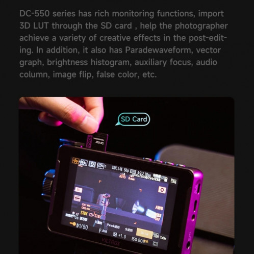 VILTROX DC550 Pro Moniteurs de studio avec caméra 5,5 pouces Moniteur de directeur 4K HDMI 3D LUT SV2904118-017