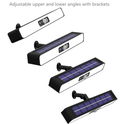 Lampe solaire à rafale rouge et bleue, feux de signalisation de construction, décoration de jardin, applique murale de cour, couleur: coque noire, lumière chaude SH3902442-013