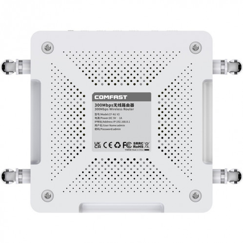 Routeur sans fil COMFAST CF-N1 V2 300Mbps WIFI4 avec 1 Ports Wan + 4 Lan RJ45 SC50898-013