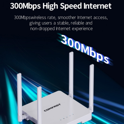 Routeur sans fil COMFAST CF-N1 V2 300Mbps WIFI4 avec 1 Ports Wan + 4 Lan RJ45 SC50898-013