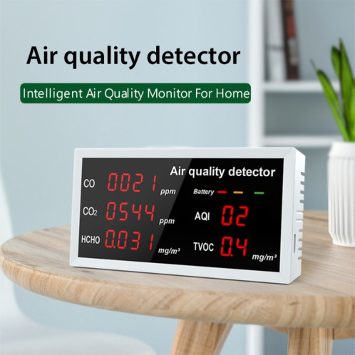 Moniteur d'air portable d'intérieur 5 en 1, détecteur de formaldéhyde TVOC (W17A gris clair) SH301B1185-08