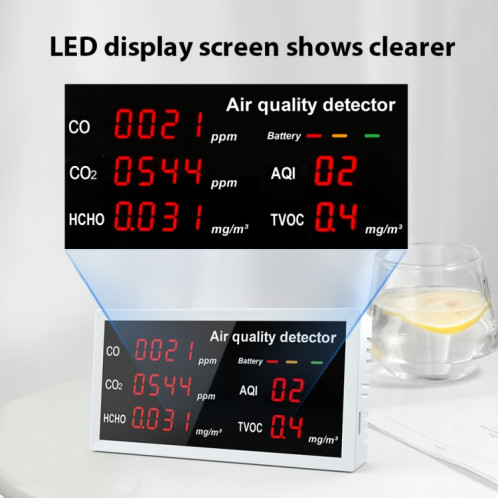 Moniteur d'air portable d'intérieur 5 en 1, détecteur de formaldéhyde TVOC (W17A gris clair) SH301B1185-08