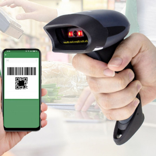 Machine de balayage mobile portable à lumière rouge, balayeuse de code unidimensionnelle à détection automatique NETUM, modèle: filaire avec support SN35031938-010