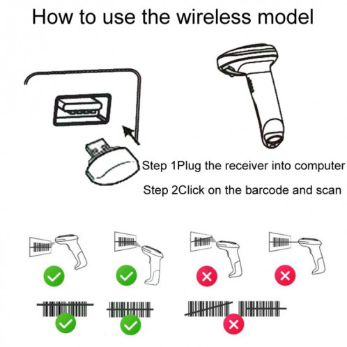 Machine de balayage mobile portable à lumière rouge, balayeuse de code unidimensionnelle à détection automatique NETUM, modèle: filaire avec support SN35031938-010