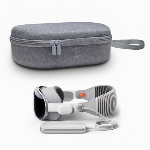 JYS-APP001 pour sac de rangement pour casque Apple Vision Pro sac portable anti-rayures pour lunettes VR, couleur: lin gris SJ82011159-07