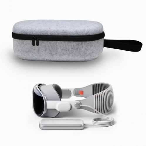 JYS-APP001 pour sac de rangement pour casque Apple Vision Pro sac portable anti-rayures pour lunettes VR, couleur: feutre gris SJ82021312-07