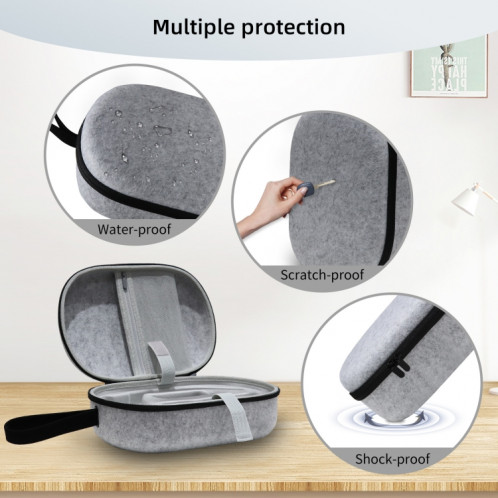 JYS-APP001 pour sac de rangement pour casque Apple Vision Pro sac portable anti-rayures pour lunettes VR, couleur: lin gris SJ82011159-07