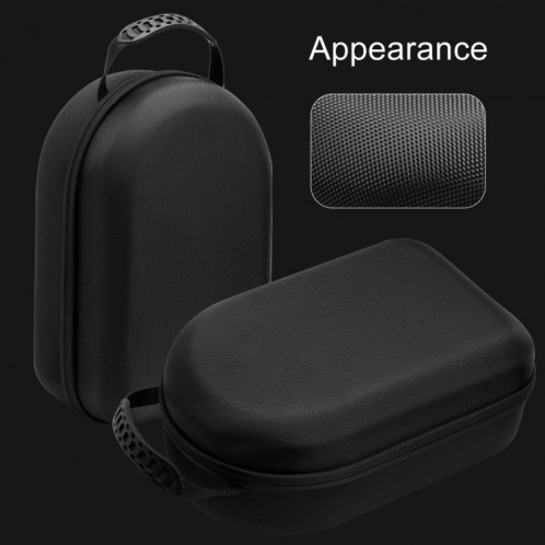 Pour Apple Vision Pro sac de rangement VR chapeaux EVA étui rigide Portable (motif en tissu noir) SH701A459-010