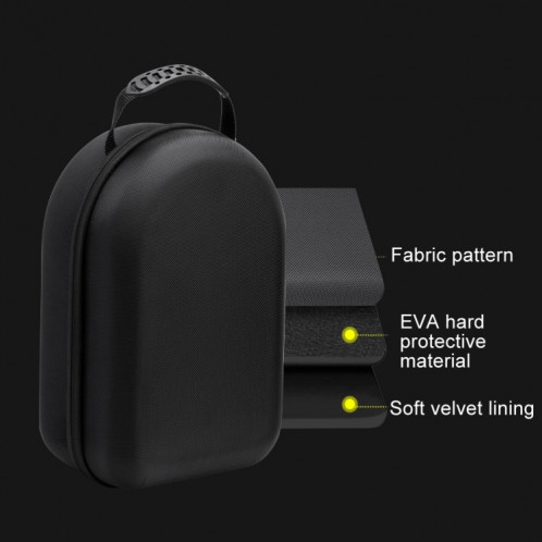 Pour Apple Vision Pro sac de rangement VR chapeaux EVA étui rigide Portable (motif en tissu noir) SH701A459-010