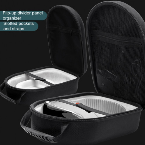 Pour Apple Vision Pro sac de rangement VR chapeaux EVA étui rigide Portable (motif en tissu noir) SH701A459-010