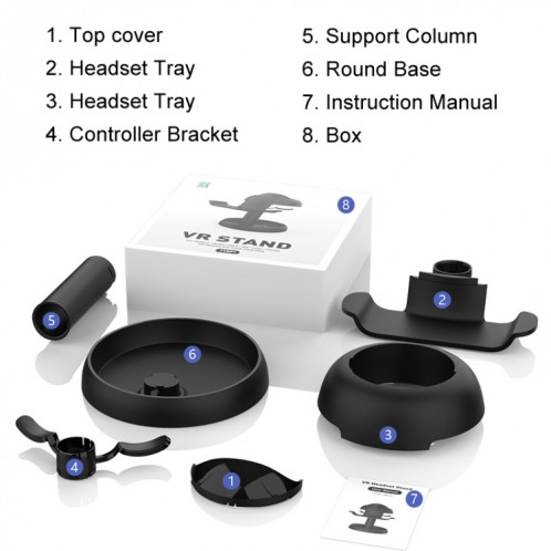 AMVR TYBP1 VR Présentoir de stockage de bureau pour Meta Quest 3 / Pico 4 / PlayStation VR 2 (Noir) SA901A1273-08