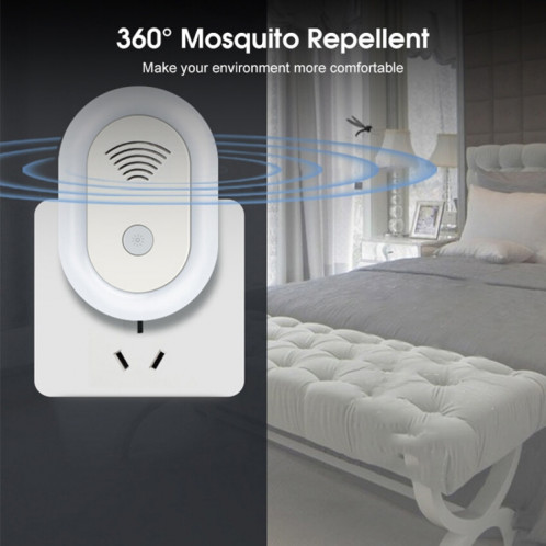 Répulsif anti-moustiques à ultrasons avec veilleuse réglable, mini répulsif électronique pour souris, spécification: (blanc) SH102A727-012
