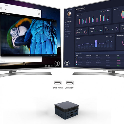 ZX01PLUS N100/DDR5 12ème AlderLake-N100 double 4K60Hz bureau et maison Mini PC, spécifications: 12G + 128G/prise américaine SH98041935-09