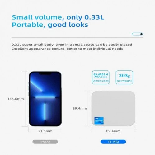 T8Plus Alder Lake-N100 4K double bande WIFI Bluetooth bureau jeu portable mini PC, spécifications: 16G 128G prise américaine SH15131132-012
