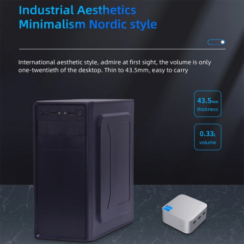 T8Plus Alder Lake-N100 4K double bande WIFI Bluetooth bureau jeu portable mini PC, spécifications: 16G 128G prise américaine SH15131132-012