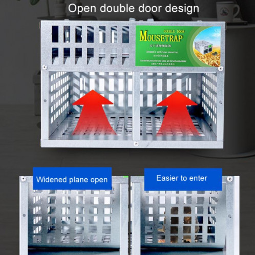 Piège à souris automatique d'intérieur, grande porte à Double porte, piège à souris SH950181-08