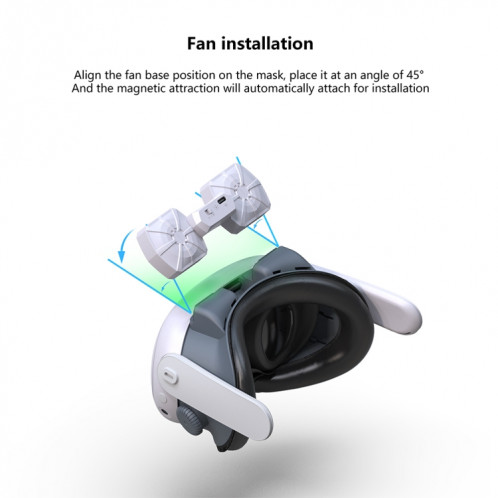 Masque de remplacement à Dissipation thermique à Circulation d'air pour Meta Quest 3, avec ventilateur, accessoires de masque VR Anti-buée SH54241794-09