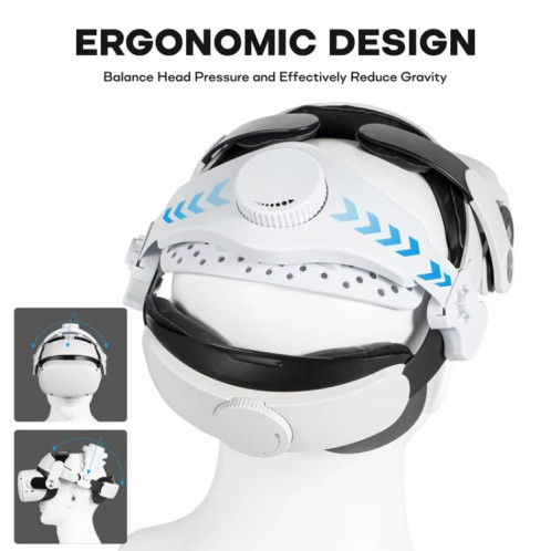 DEVASO VR Lunettes Rétractable Bandeau Réglable Accessoires Pour Meta Quest 3S / Meta Quest 3 / Meta Quest 2 / Meta Quest Pro / Pico 4 / Pico 4 Pro (Blanc) SH101A1204-09