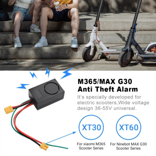 Détecteur d'alarme antivol pour Scooter électrique Xiaomi M365, 36-55V + 2 télécommandes SH7101769-09
