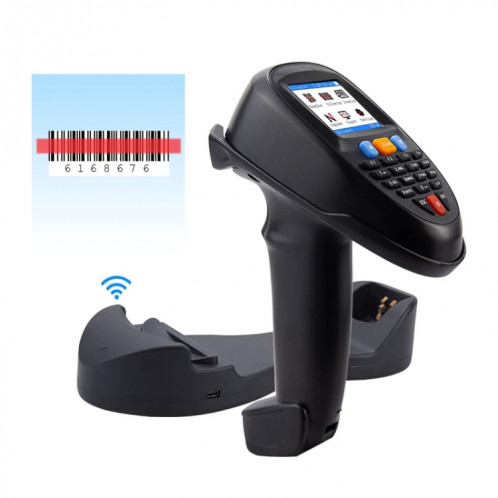Lecteur de codes-barres sans fil 1D CCD à lumière rouge, collecteur de données avec écran LCD de 2,2 pouces SH9902903-012