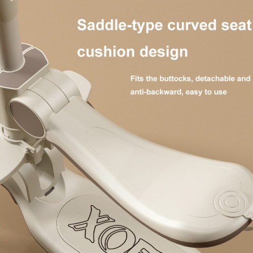 XOEYU K8 Scooter pliant réglable multifonctionnel pour enfants avec musique et lumières, couleur: café 6-en-1 SX08091737-017