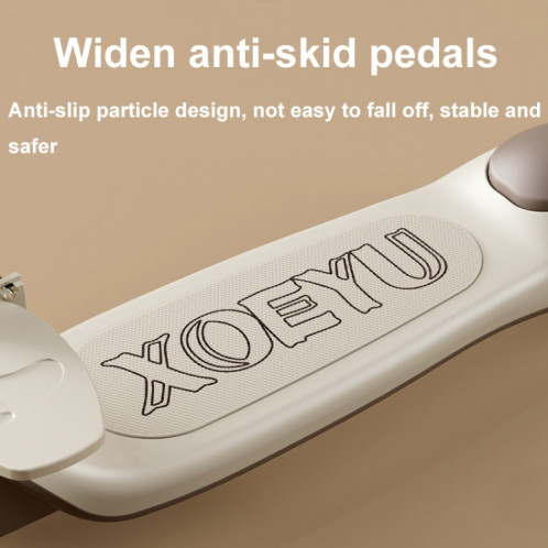 XOEYU K8 Scooter pliant réglable multifonctionnel pour enfants avec musique et lumières, couleur: café 6-en-1 SX08091737-017