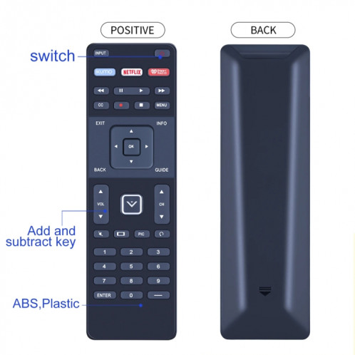 Télécommande IR XRT122 adaptée pour VIZIO Smart TV SH56031857-05