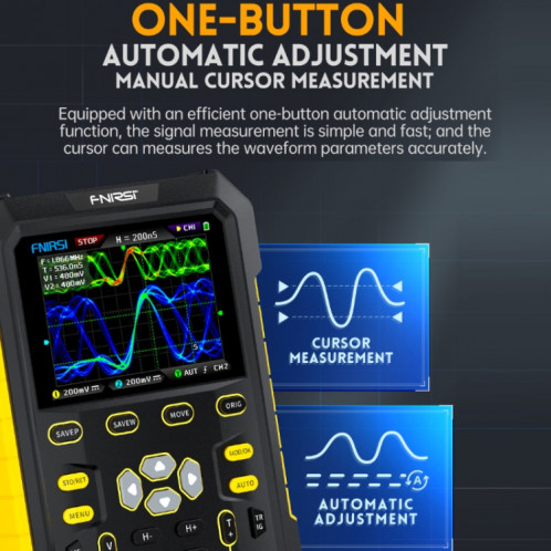 FNIRSI 2 en 1 petit oscilloscope numérique à double canal à fluorescence portable, prise américaine (jaune) SF601A440-014